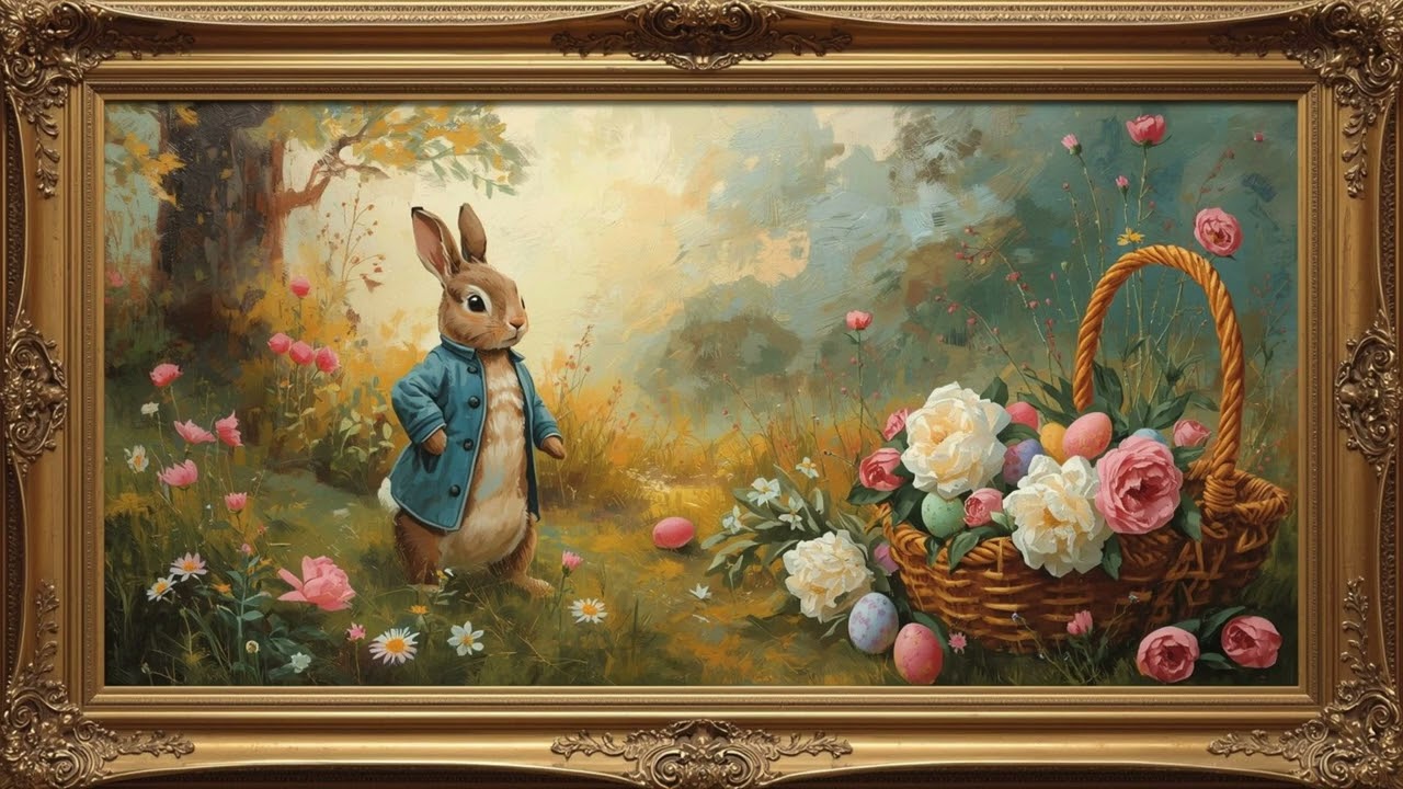 Vintage Peter Rabbit 4K TV Oil Painting Screensaver