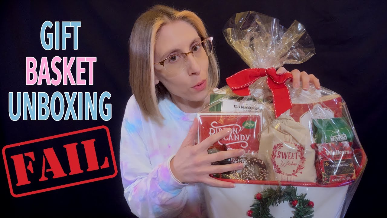 ASMR | Gift Basket Unboxing FAIL - crinkling, crackling, soft spoken