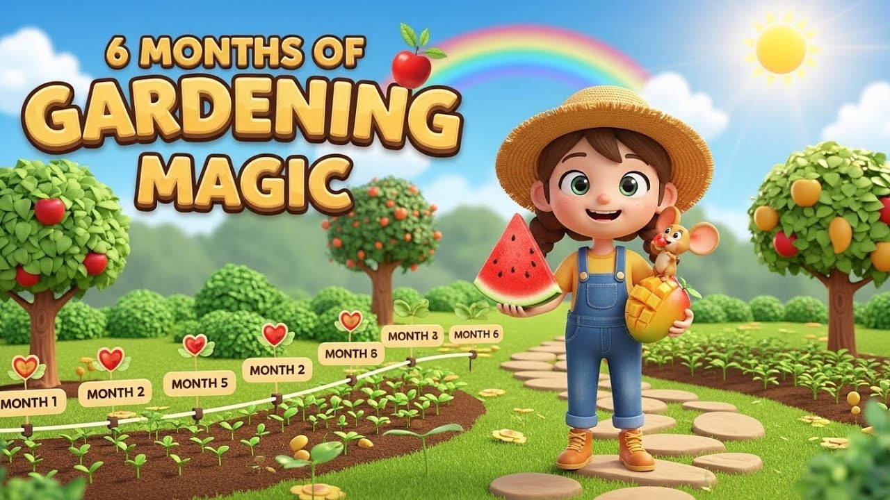 6 Months of Gardening Magic 🌱🍉 | From Seeds to Trees with Mimi | Mini World Explorerss
