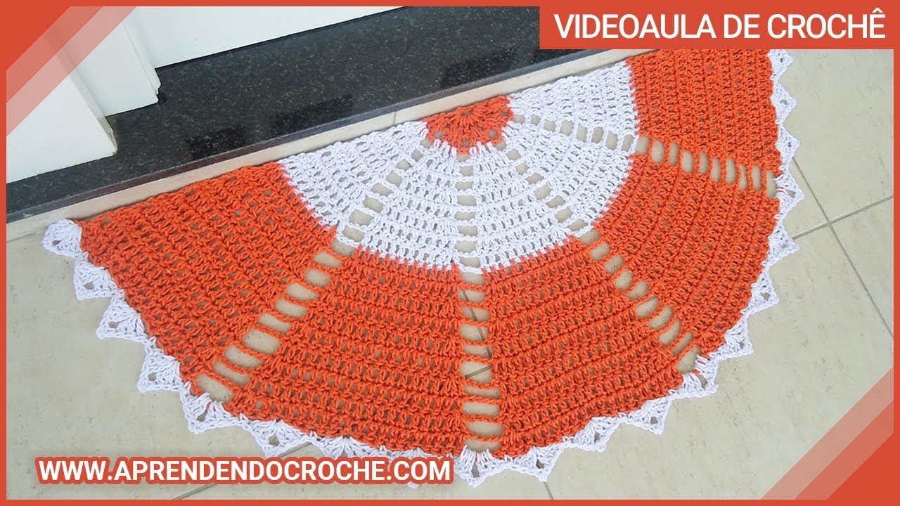Tapete de Croche com Barbante Meia Lua - Aprendendo Crochê