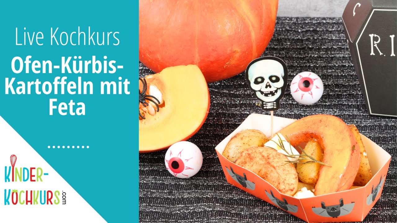 Live Kochkurs für Kinder: Ofen-Kürbis-Kartoffeln mit Feta 🎃