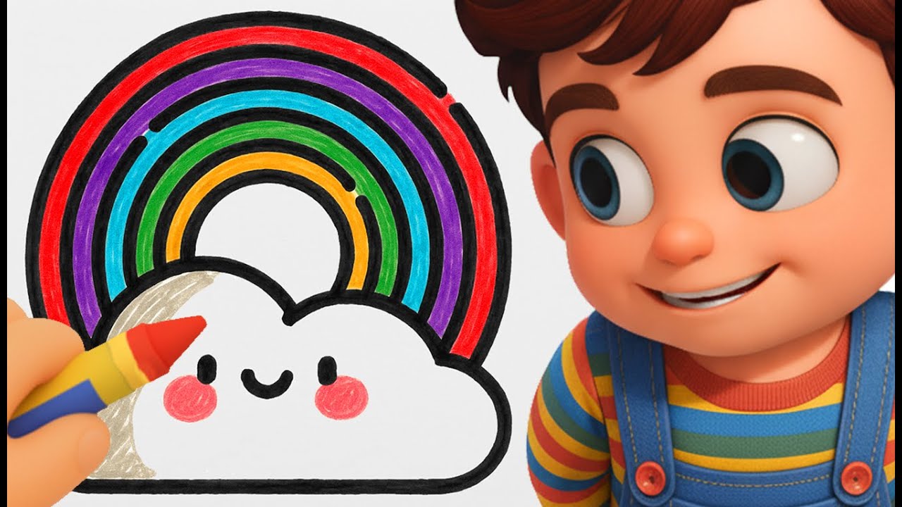 🌈 COLOR A RAINBOW! 🎨 EASY & FUN Coloring for Kids!