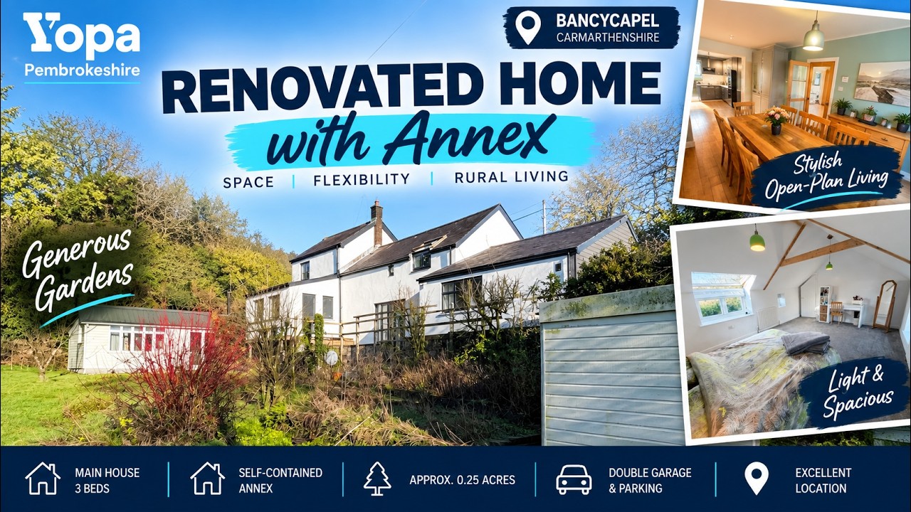 Property Tour- Carmarthenshire, Bancycapel- Detached Property with Self contained Annexe