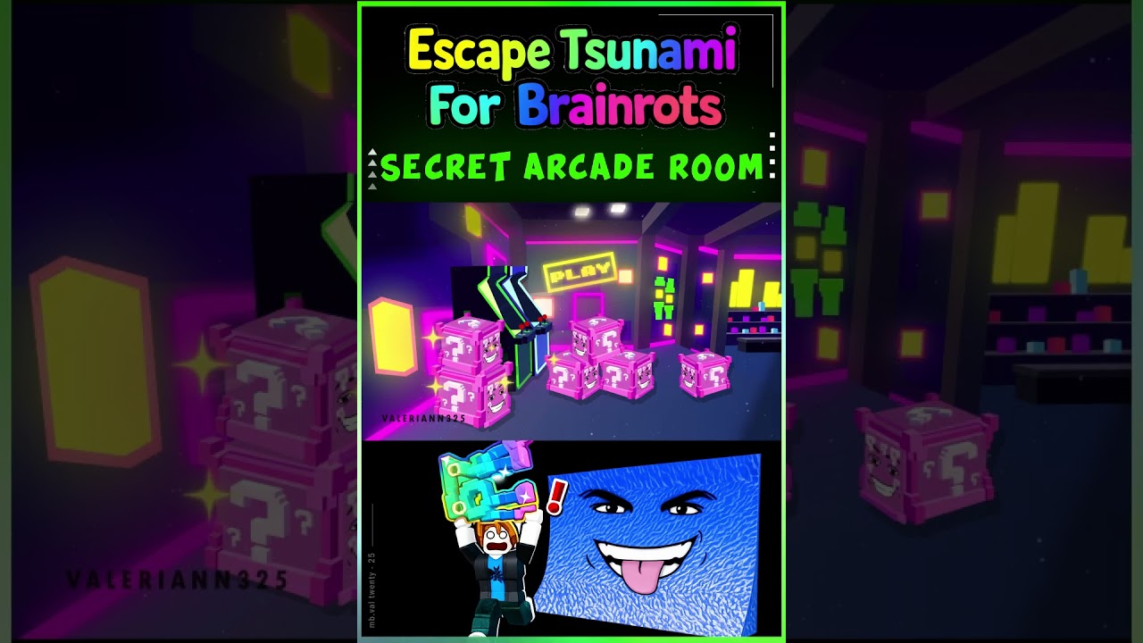 THE SECRET ARCADE ROOM [Escape Tsunami for Brainrots] #escapetsunamiforbrainrots #roblox #animation