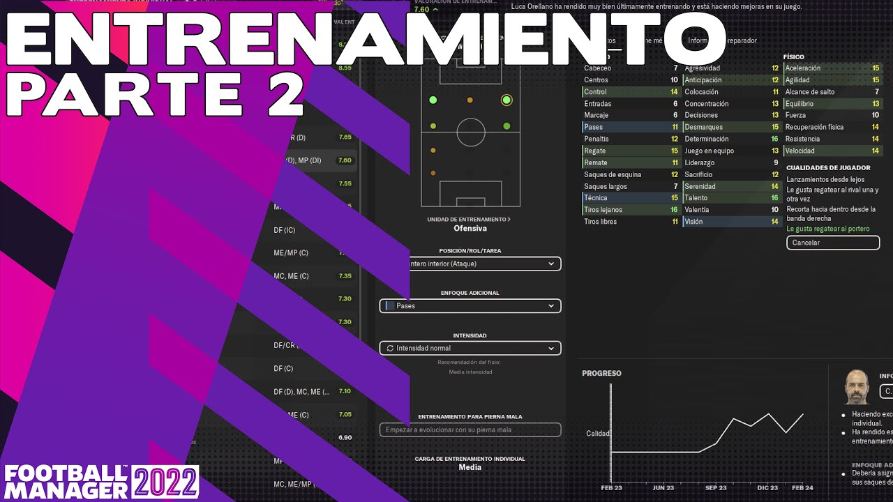 ENTRENAMIENTO PARTE II | Consejos para partidas a largo plazo Tutorial Football Manager 2022 Español