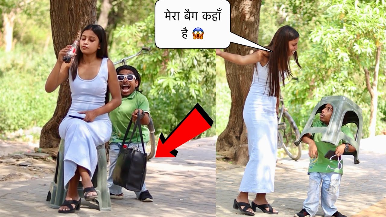 लड़की का चुराया बैग 😂 | Prank On cute Girl 🥰 | The Real Satish