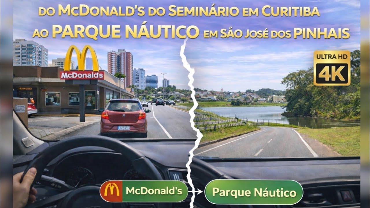Saímos do bairro Seminário rumo ao Parque Náutico no Boqueirão passando por São José dos Pinhais 