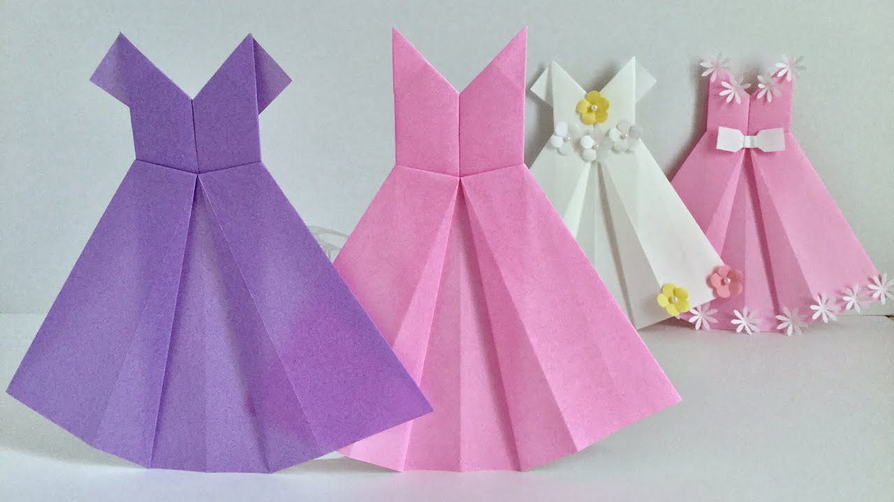 【折り紙】シンプルなドレス ／【Origami 】Simple dress