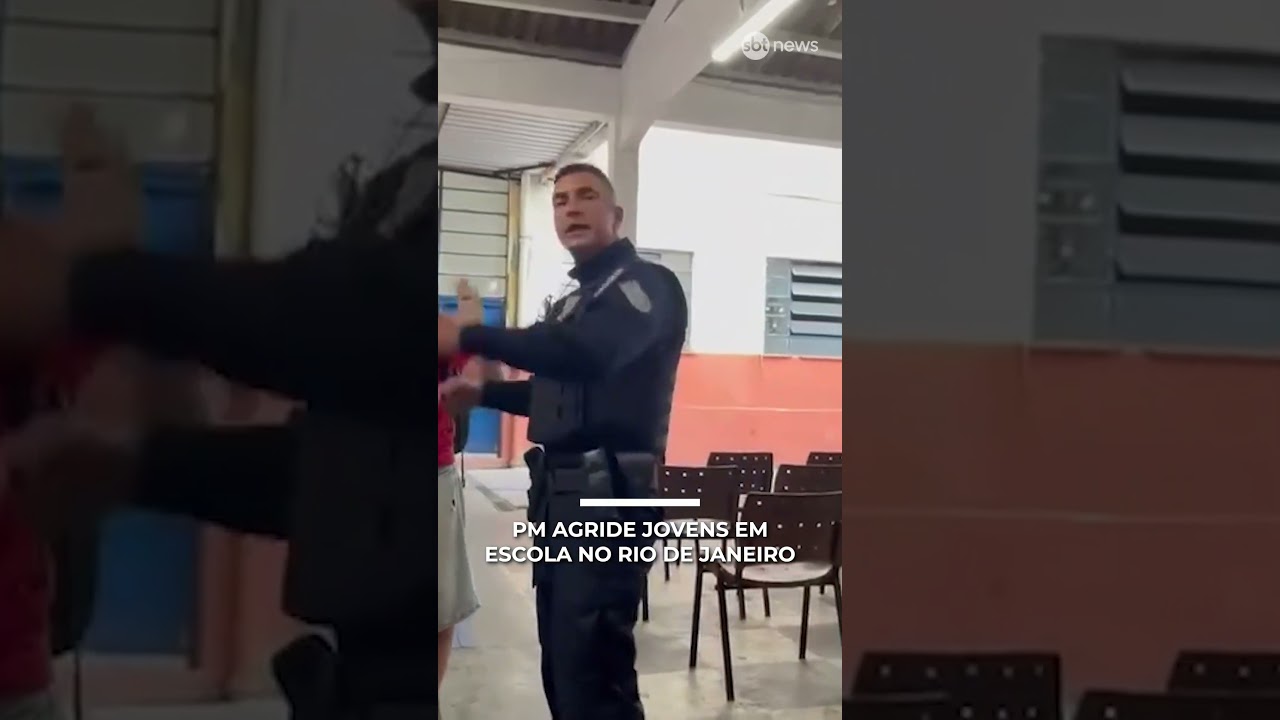 V&Iacute;DEO: PM agride jovens em escola no Rio de Janeiro; agente foi afastado | #SBTNews