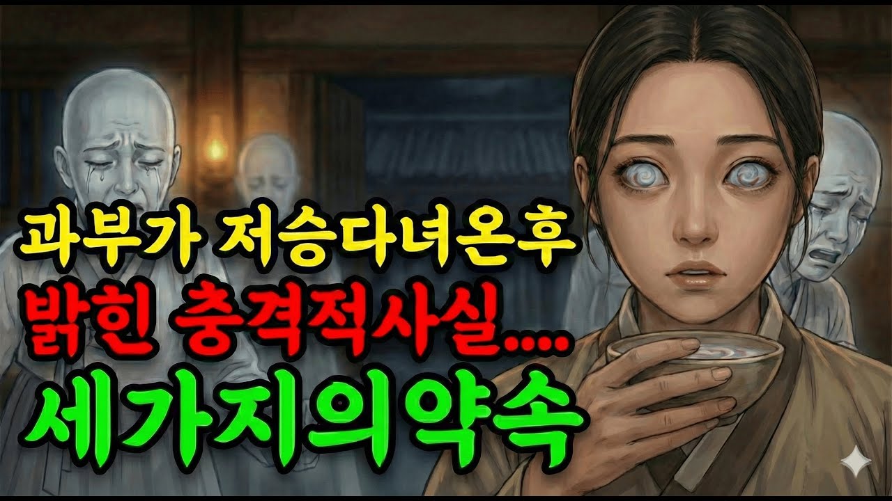 과부가 저승다녀온후 밝힌 충격적이야기...세가지약속| 야담,설화,옛날이야기,수면동화