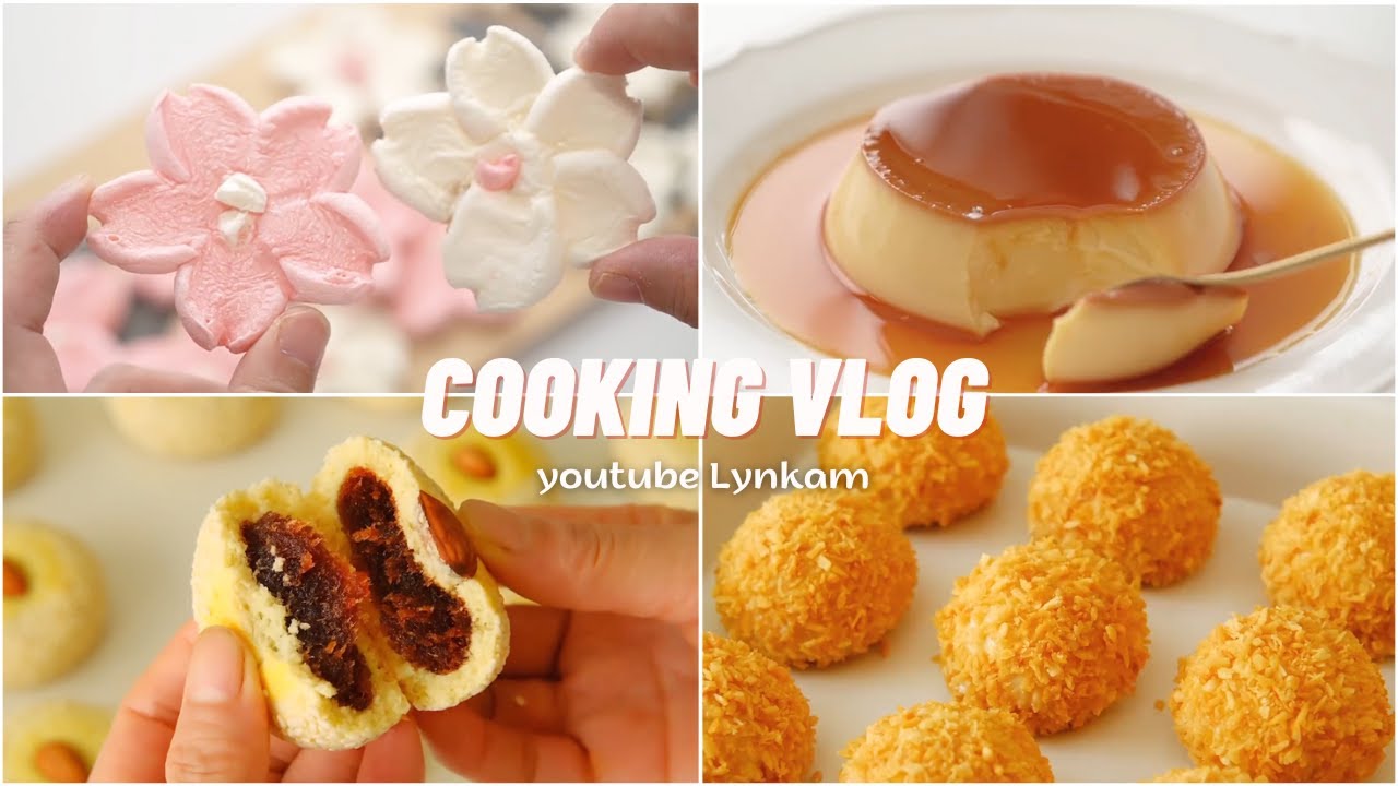 ASMR - SUB | C&aacute;ch l&agrave;m B&aacute;nh hoa anh đ&agrave;o, Flan caramen, B&aacute;nh quy Margaret, T&aacute;o đỏ, Hạnh nh&acirc;n caramel