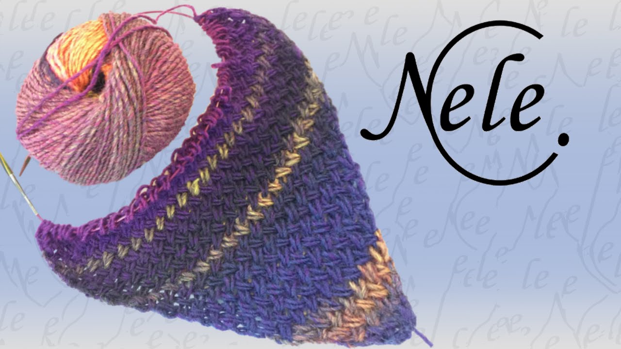 Tuch stricken - Flechtmuster in Dreiecksform - criss cross stitch - DIY Anleitung by Nele C.