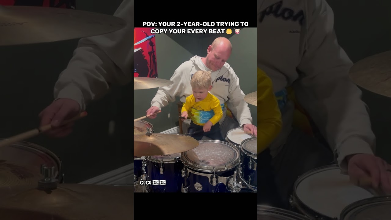 He's back! Cohen (2yo) trying to match every beat! ❤️ #FutureDrummer #Drumming  #MusicLover