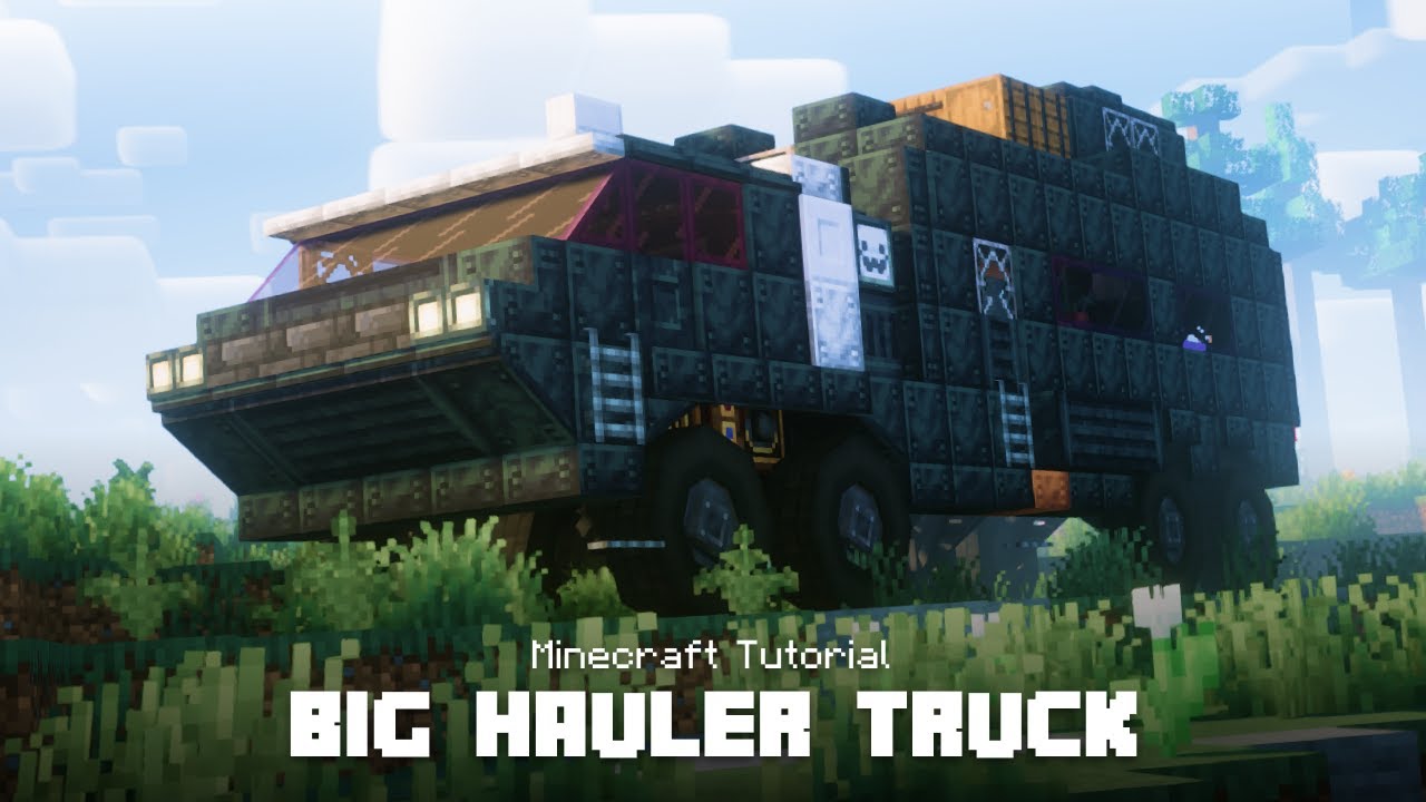 I built Big Truck base in Minecraft. Tutorial video #minecraft #createmod #trackwork