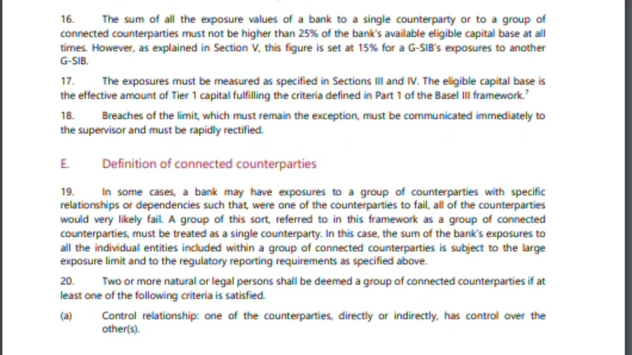 Large Exposures - How banks reduce risk, don’t put all your eggs in one basket!