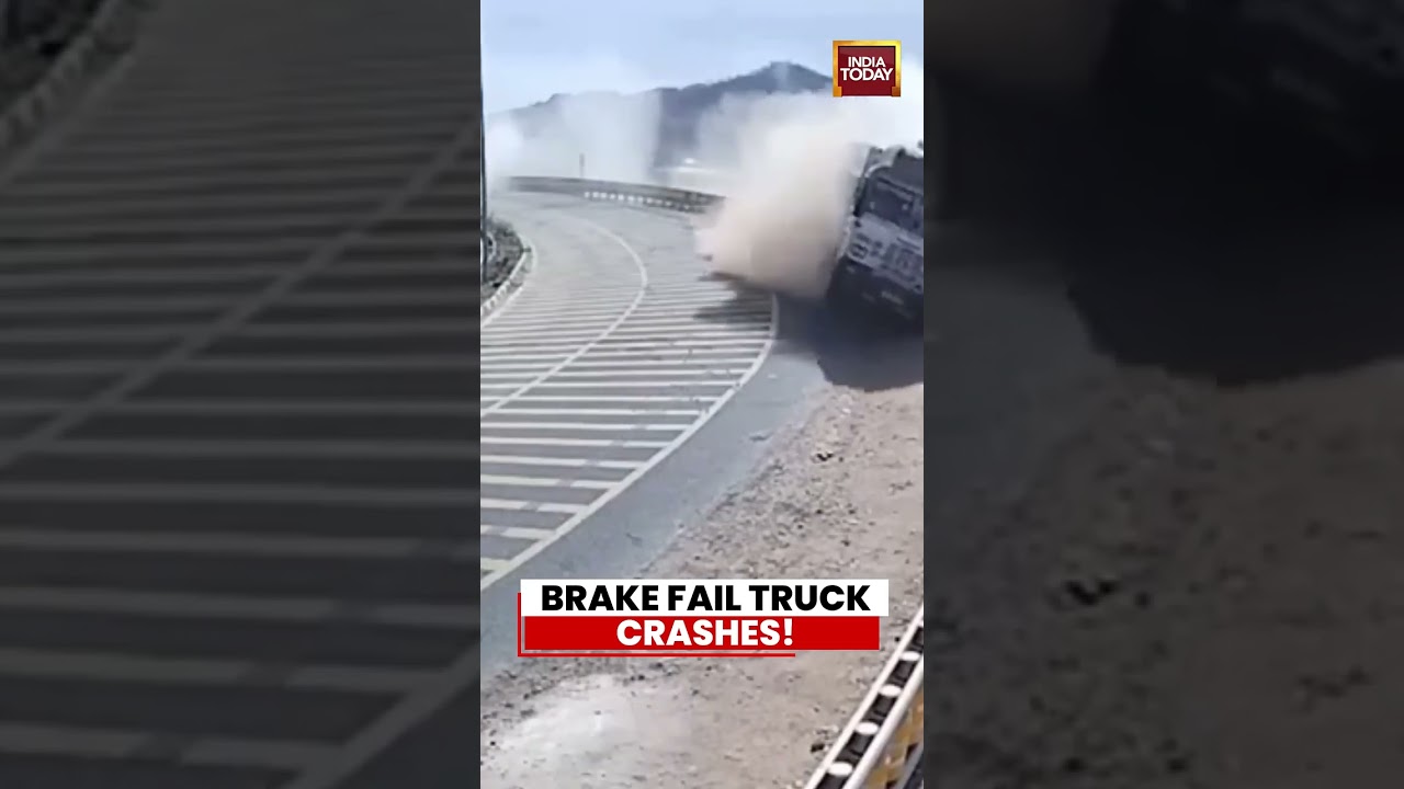 Gujarat Truck Brake Failure Video: Out-of-Control Vehicle Triggers Road Chaos #gujrat #viral