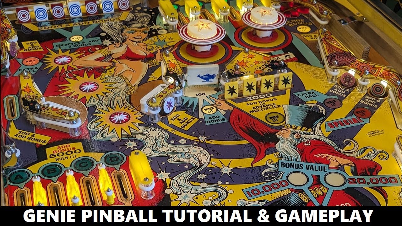 Учебное пособие и игровой процесс Genie Pinball (Готлиб, 1979)