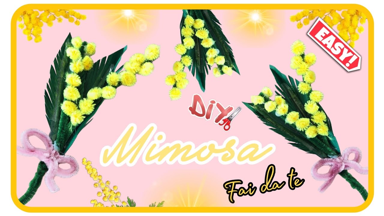 Mimosa 🌾 fai da te 🌾 Tutorial semplicissimo 🌾 Festa della Donna  #diy #tutorial #craft 