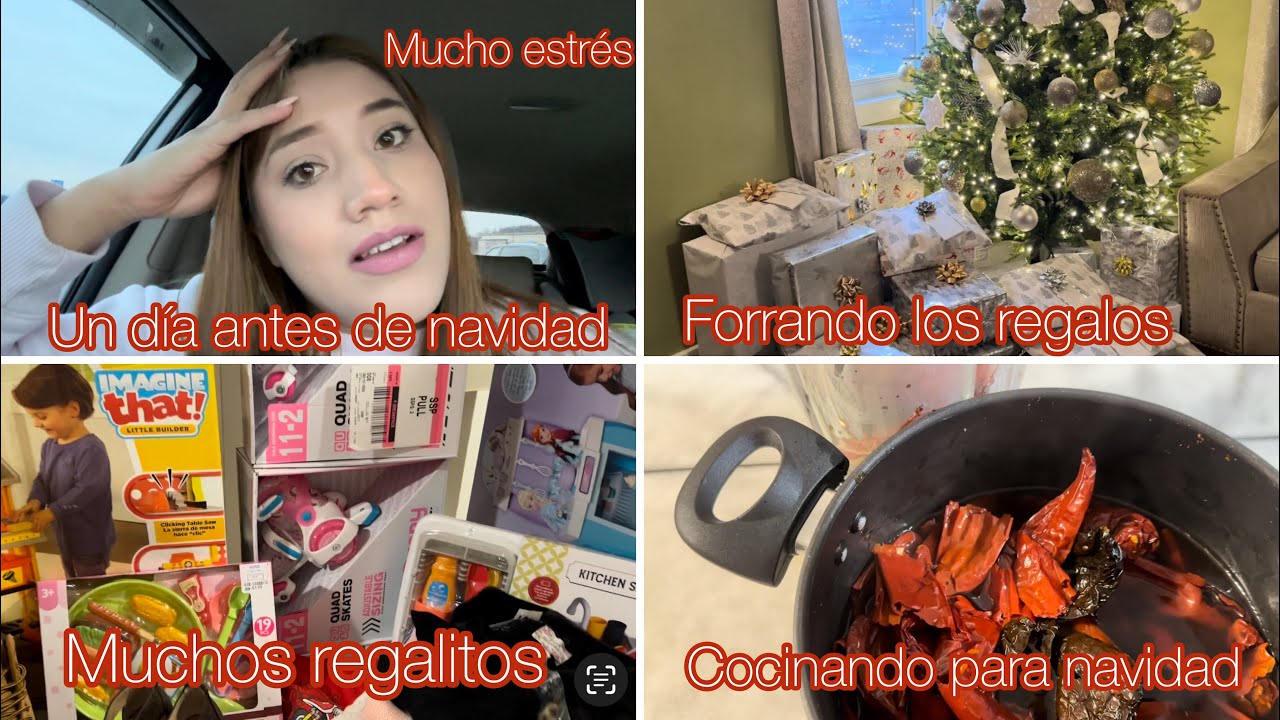 Un día antes de Navidad. muy ocupada ! vamos a las tiendas cocinando para Navidad y forrando regalos