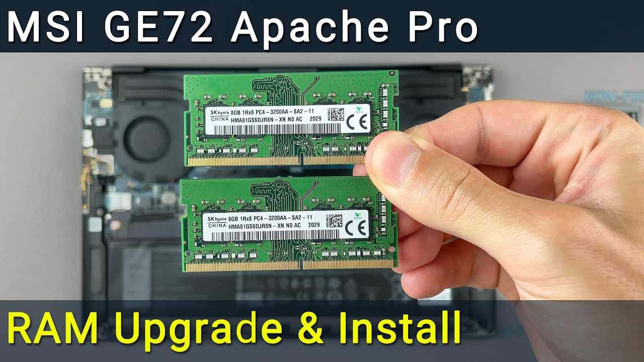 Aktualizacja i instalacja pamięci RAM MSI GE72 Apache Pro