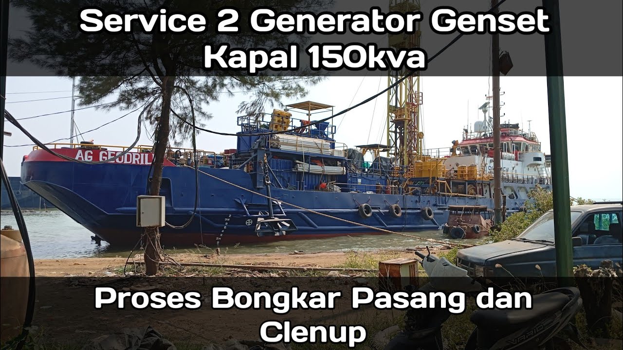 Bongkar Pasang Genset kapal 150kva, Service Clenup 