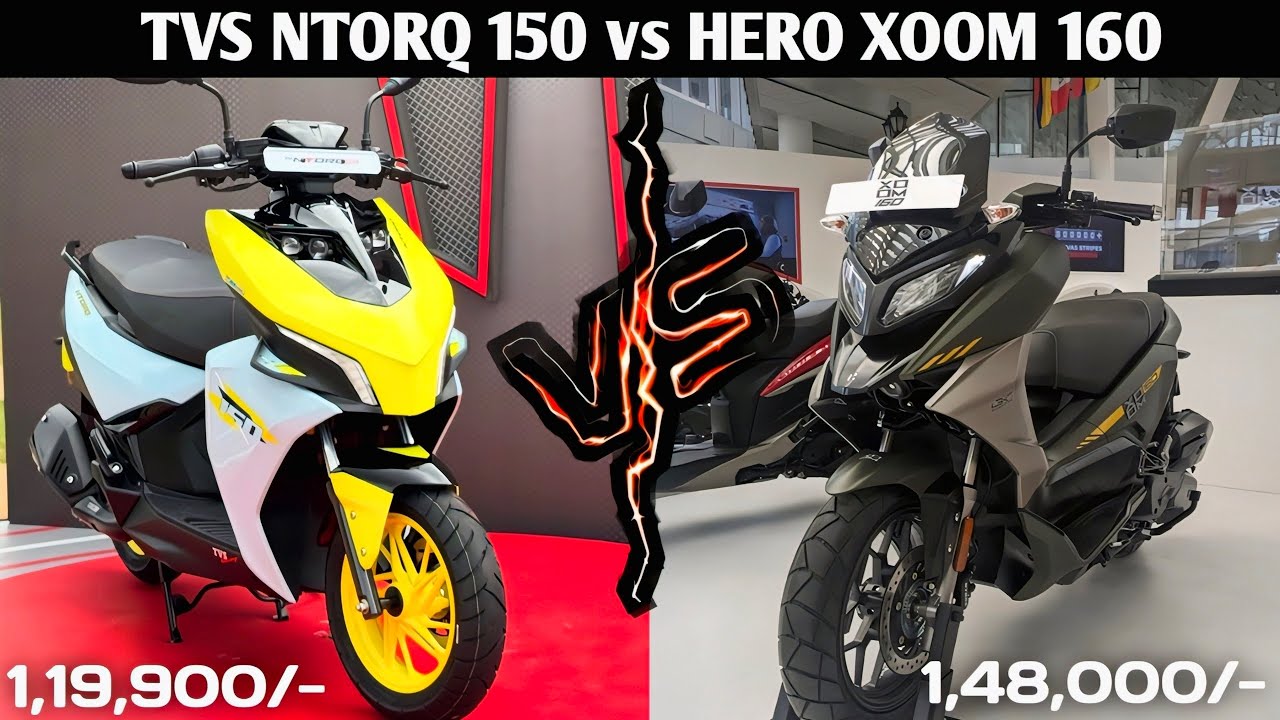 TVS Ntorq 150 vs HERO XOOM 160 Full Comparison 💥 | Which Scooter is Best for You ? FULL Review ⚡