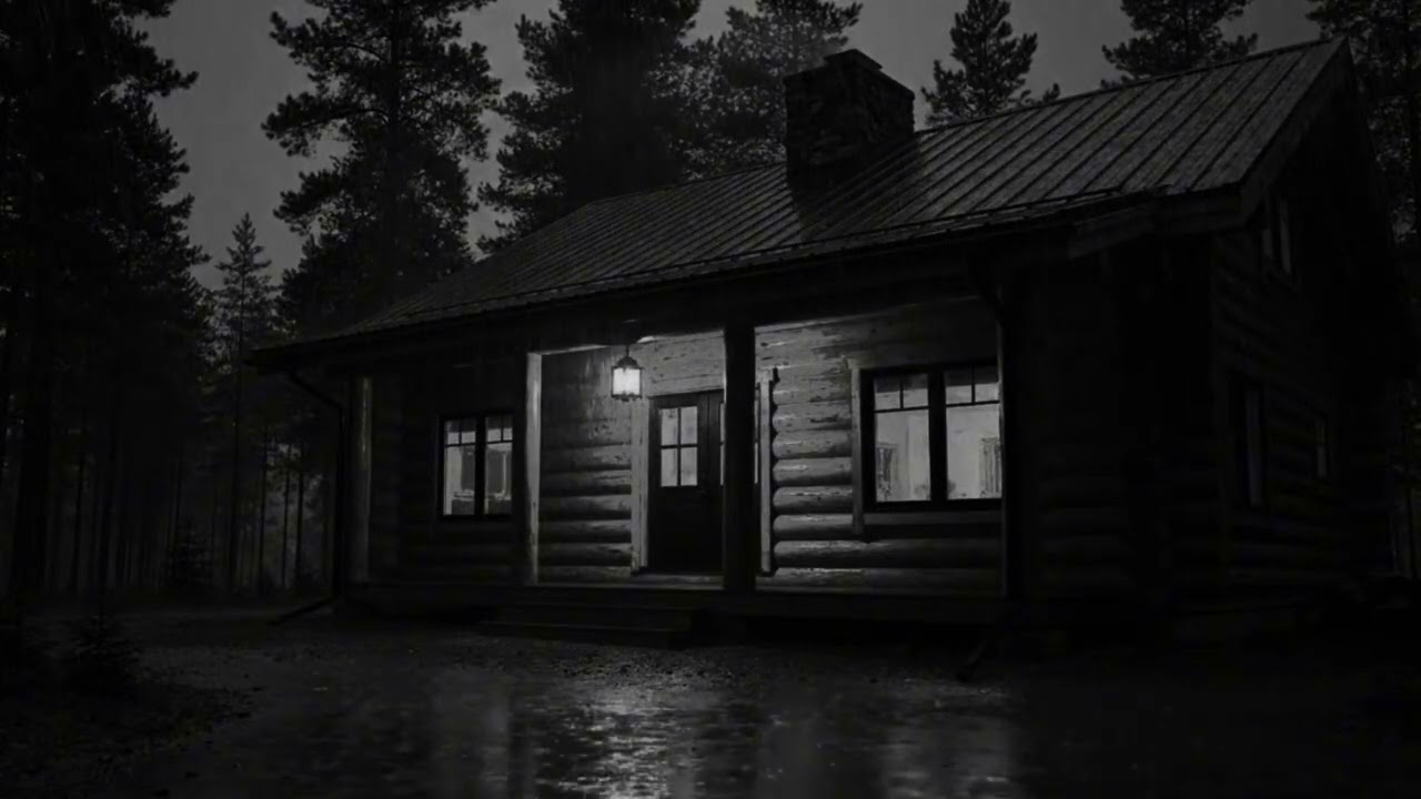 Intense Rain and Rolling Thunder Surrounding a Cozy Cabin for Calm Deep Sleep