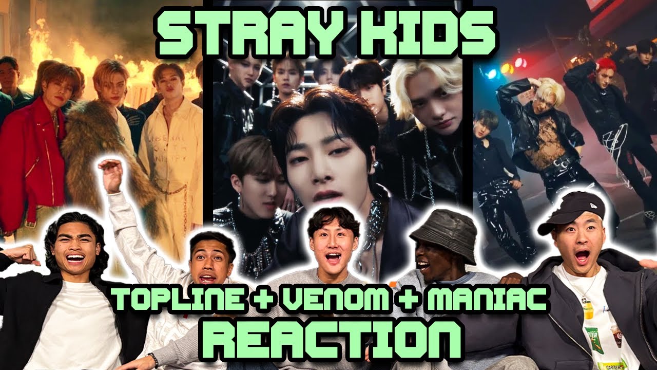 OUR FIRST TIME WATCHING STRAY KIDS! | Topline + Venom + Maniac