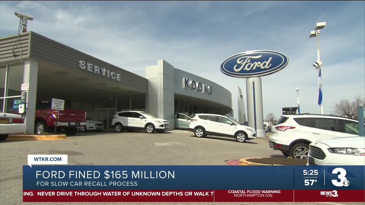 NHTSA fines Ford $165 million for slow car recall response
