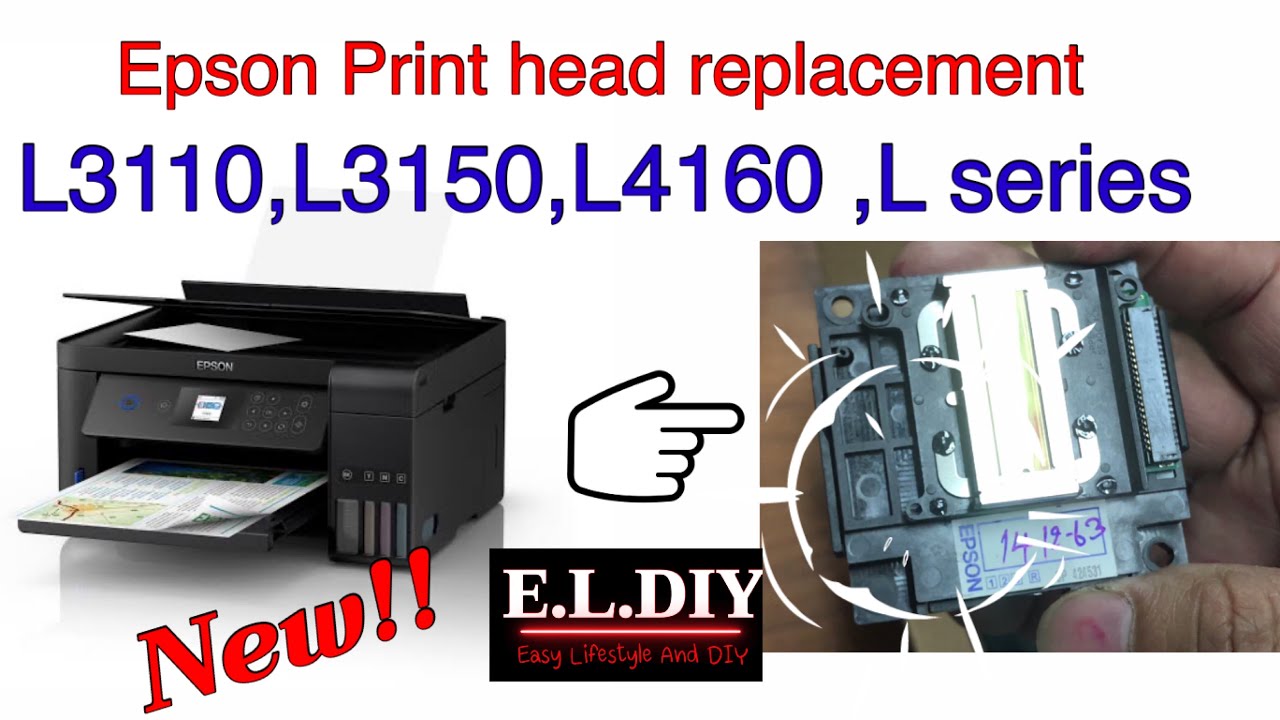 Print head replacement Epson L4160,L3150,L3110,Lseries