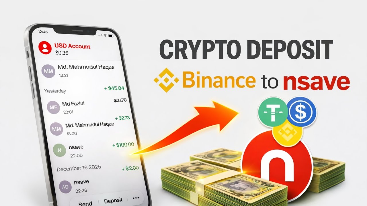 Binance to nsave Crypto Deposit | Crypto to Remittance Bangladesh | nsave to Bkash | Live Proof 