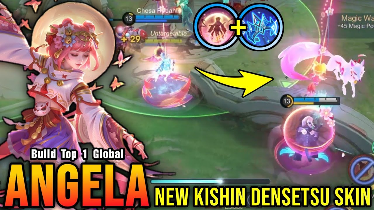 MVP Plays!! Strings of Fate Angela New KISHIN DENSETSU Skin!! - Build Top 1 Global Angela ~ MLBB