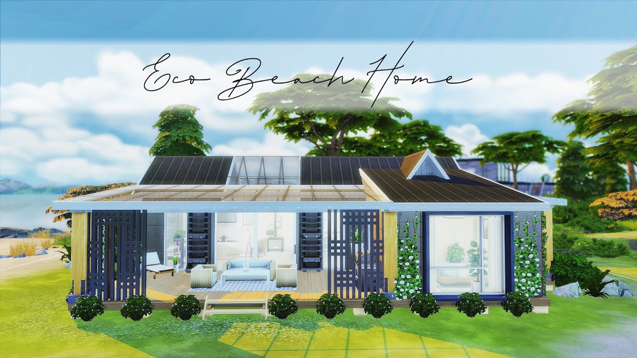 ECO BEACH HOME | SIMS 4 | SPEED BUILD AND TOUR | NO CC