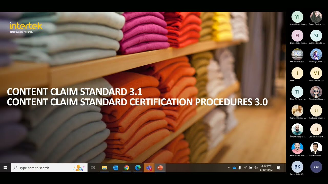 General Training on Content Claim Standard 3.1 (CCS 3.1) and CCS Certification Procedure 3.0