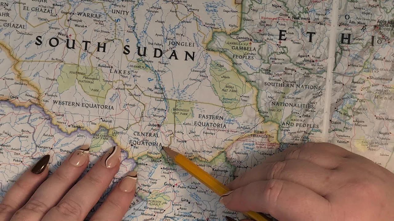 ASMR ~ Central Equatoria, South Sudan History & Geography ~ Soft Spoken Map Tracing Google Earth