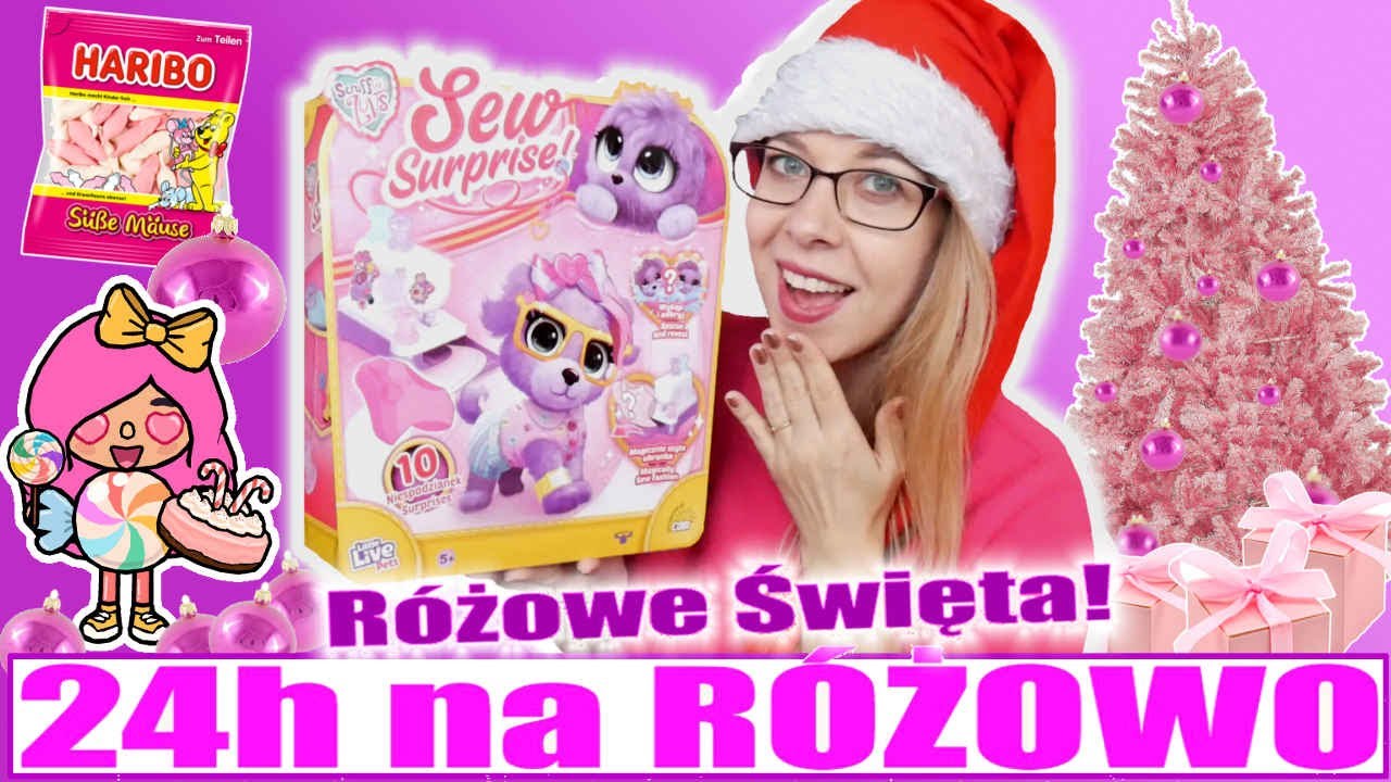 24h na RÓŻOWO *JAK SPĘDZIĆ RÓŻOWE ŚWIĘTA* MASKOTKA SEW SURPRISE #24h #challenge #sewsurprise