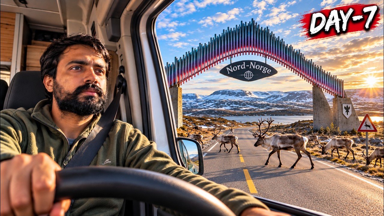 Crossing ARCTIC CIRCLE in our CamperVan in NORWAY 🇳🇴 | Day 6&7