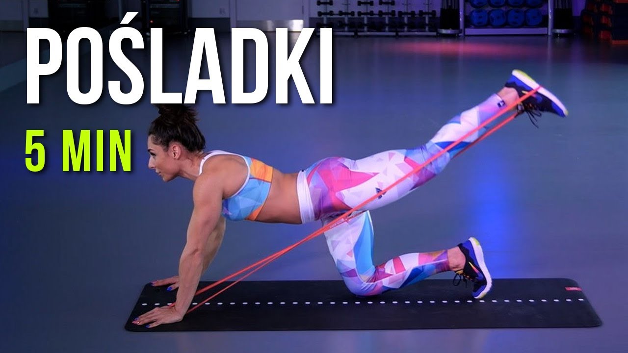ĆWICZENIA NA POŚLADKI 💜💜 5 min Trening Pośladków z Gumą Fitness (Trecgirl)