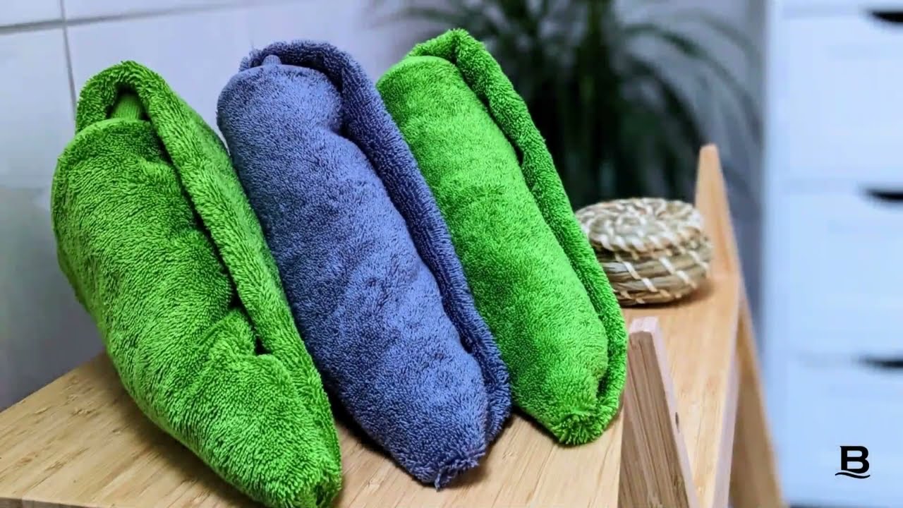 Handtücher falten wie in einem Hotel und Spa, eine 8-Schritte-Anleitung zur Pyramide