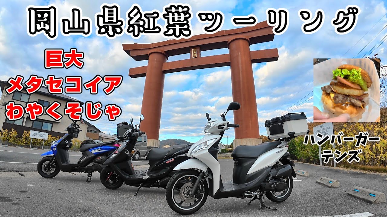 【50代女モトブログ】岡山県紅葉ツーリング。超穴場なんだけど岡山一かも。岡山県野球場＆後楽園＆ハンバーガー　テンズ