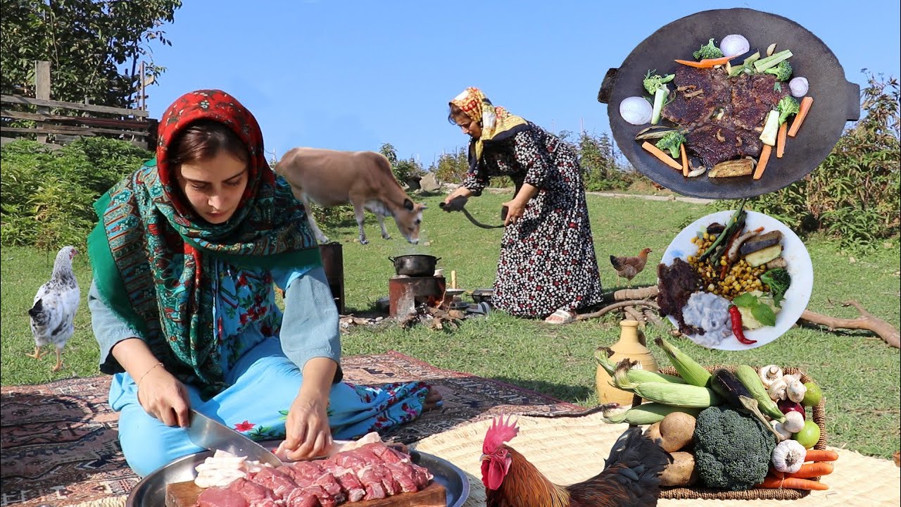 In Village We Cooked Beef Steak on Sadj which was so Delicious