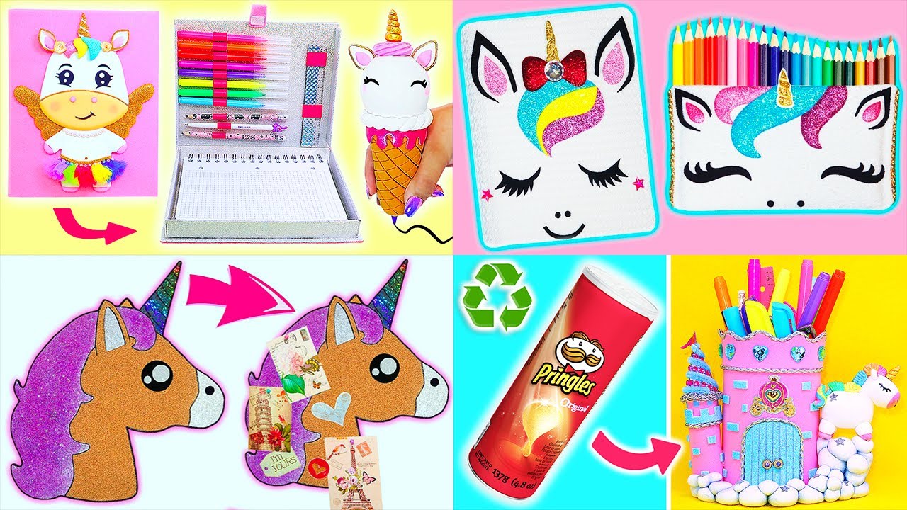 🦄 6 DIY de Unicornio para la Vuelta a Clases (útiles escolares, organizadores, corcho, etc.) 🦄
