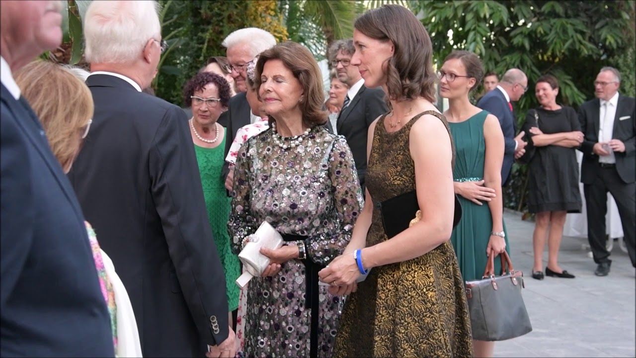 Queen Silvia at dinner party at Mainau Palace