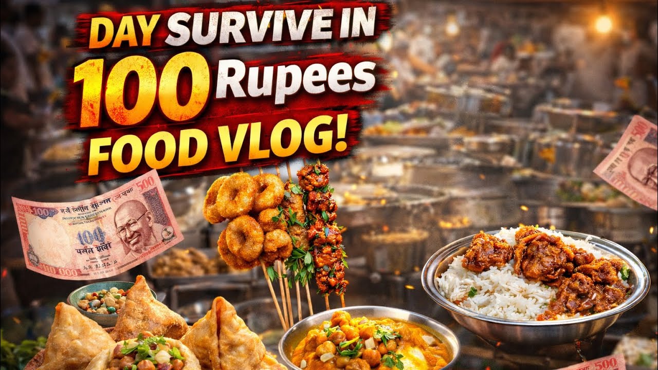 Day Survive in 100 Rupees Food Vlog! | 100 Rupee mein poora din ka khana Food Vlog | Challengefinish
