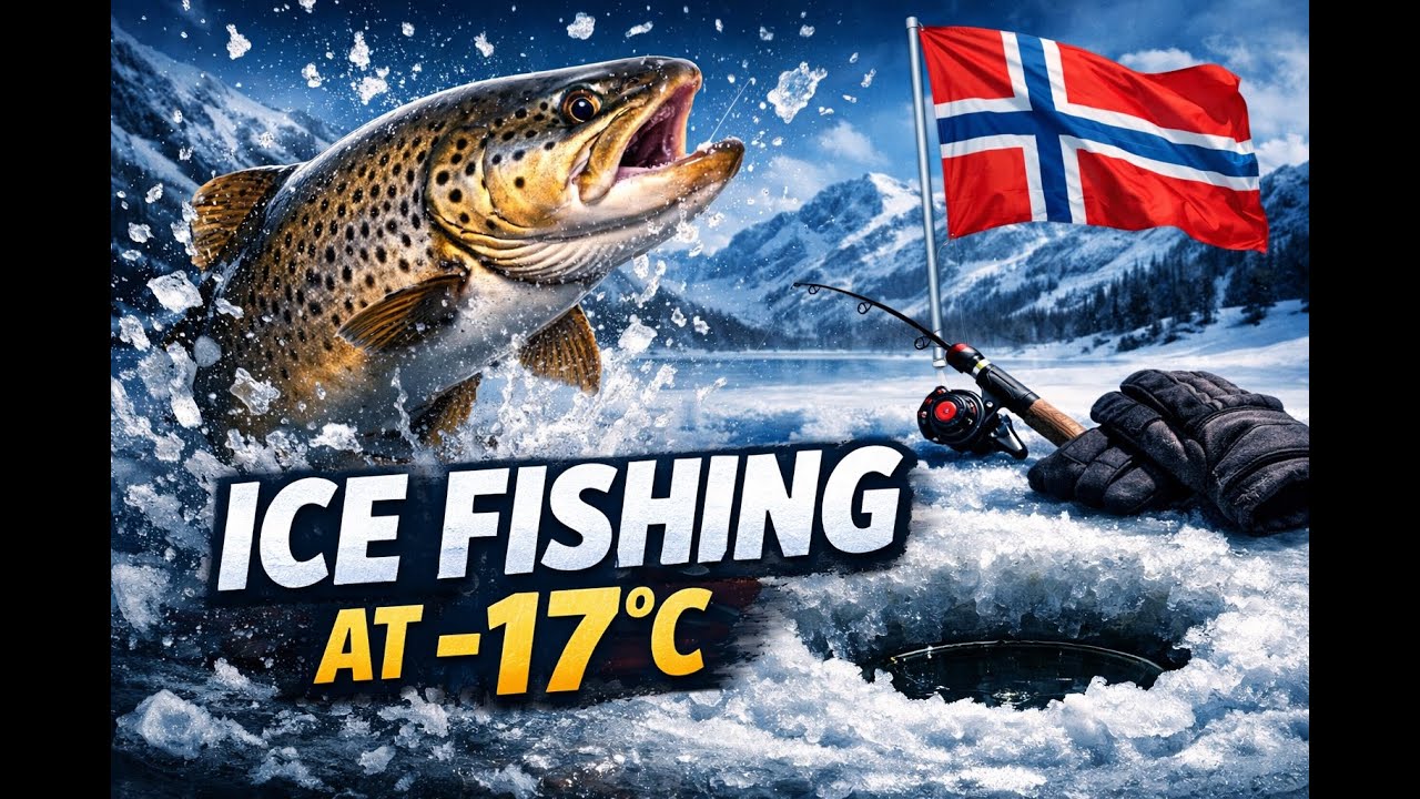 Ice Fishing in Norway 🇳🇴 | Calm Winter Adventure (No Talking) #norway #icefishing #winter #nature
