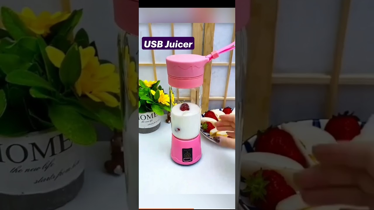 Portable Juicer Blender - 380ml Capacity, 6 Blades - USB Rechargeable Juice Maker for Citrus,