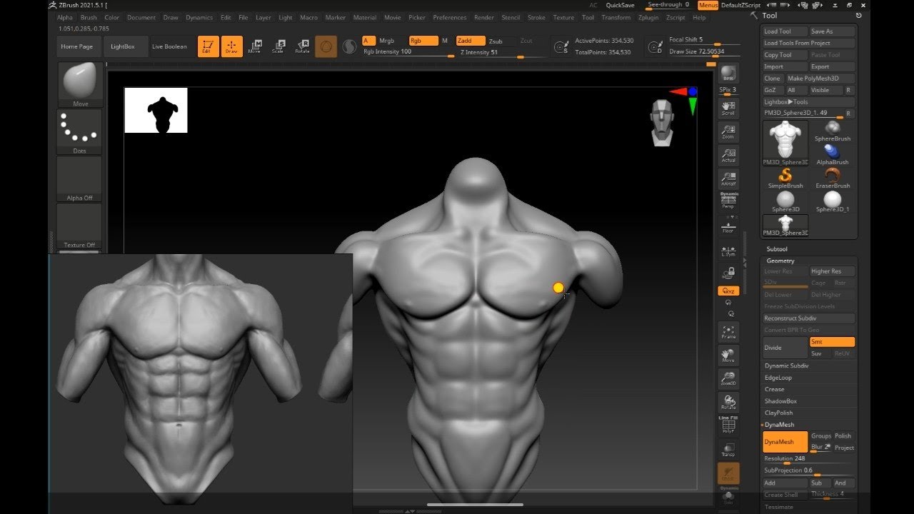 torso sculpting in z brush