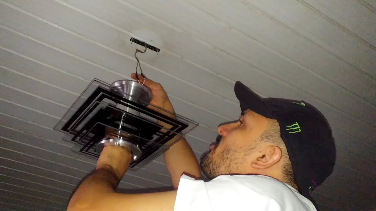 Como instalar Lustre de Vidro Para Sala, Quarto, Cozinha em Forro PVC V&Iacute;DEO TUTORIAL MERCADO LIVRE