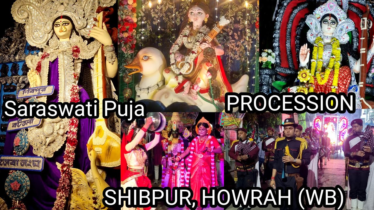 Saraswati Puja Protima Nironjon Procession video,  Shibpur,  Howrah (WB) #shibpur #viral #procession