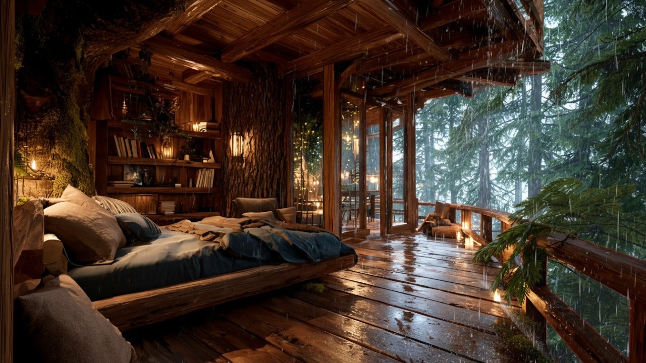 Gentle Night Rain in the Deep Forest 🌧️| Relax & Deep Sleep